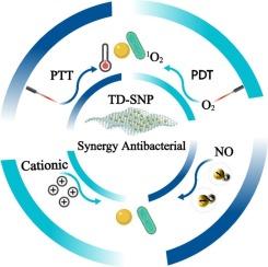 Ionic covalent organic framework as photo-activated nitric oxide generator for cascaded gaseous, photothermal, photodynamic and cationic bactericidal synergistic therapy