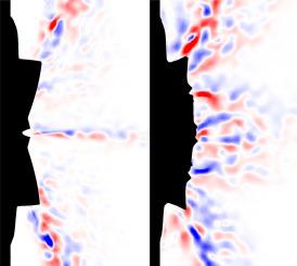 Kirigami sheets in fluid flow