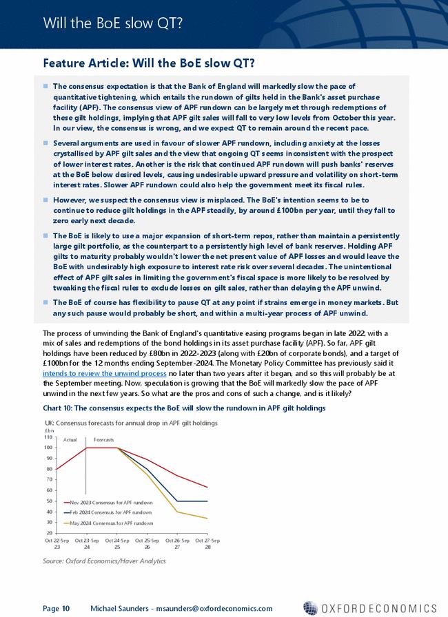 Feature Article: Will the BoE slow QT?