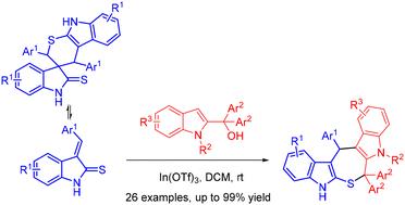 In(OTf)3-catalyzed formal (4 + 3) cycloaddition reactions of 3-benzylideneindoline-2-thiones with 2-indolylmethanols†