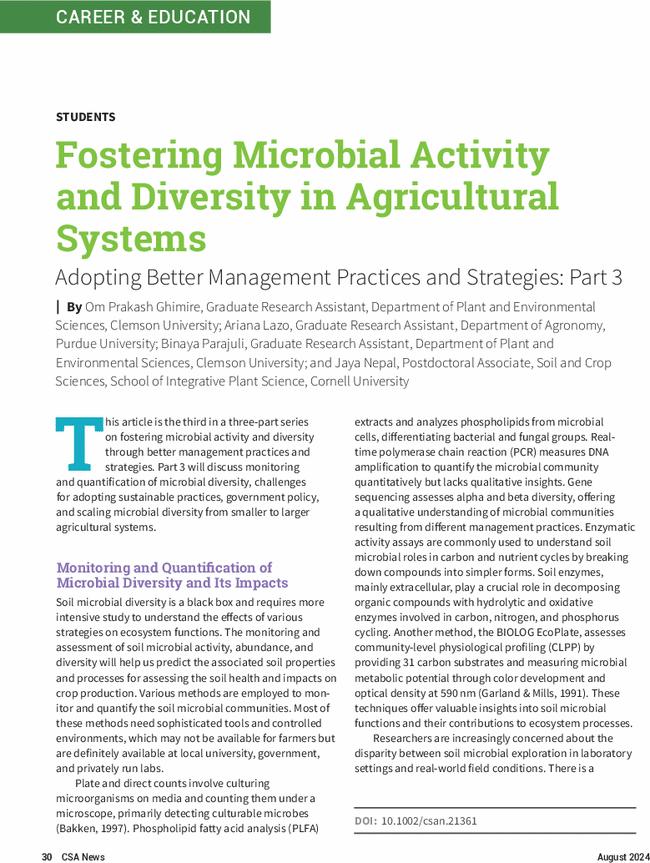 Fostering Microbial Activity and Diversity in Agricultural Systems