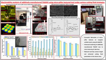 Machinability analysis of additively manufactured Ti6Al4V using micro-pillar textured tool under various cutting fluid strategies