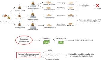 Effects of different washing and precipitating solutions on sugar content, cytotoxicity, chemical structure and prebiotic potential of pistachio hull polysaccharide