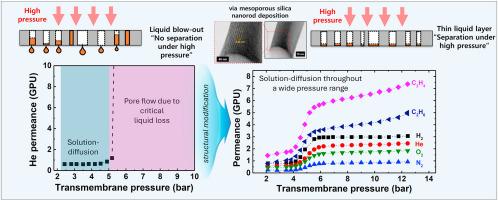 Mesoporous silica modified alumina improves pressure stability of supported ionic liquid membranes