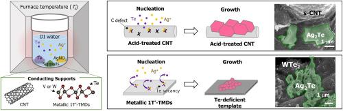 Hydrothermally synthesized Ag2Te on metallic 2D templates