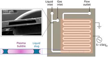 Microreactor designed for efficient plasma–liquid segmented flows†