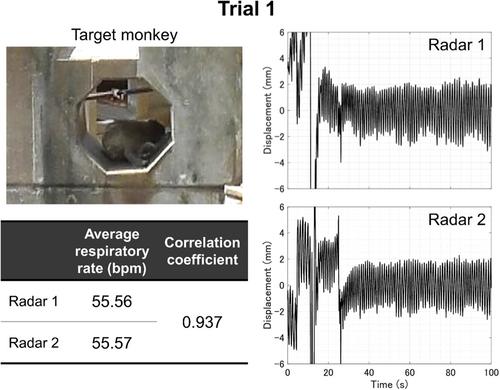 Outdoor noncontact respiratory measurements of unrestricted rhesus macaques (Macaca mulatta) using millimeter-wave radar