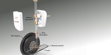 Low-cost heat assisted ambient ionization source for mass spectrometry in food and pharmaceutical screening†