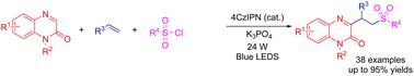 Visible-light-induced tandem reaction of quinoxalin-2(1H)-ones, alkenes, and sulfonyl chlorides†