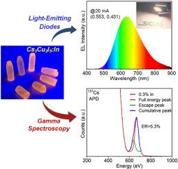 Highly efficient In(I) doped Cs3Cu2I5 single crystals for light-emitting diodes and gamma spectroscopy applications