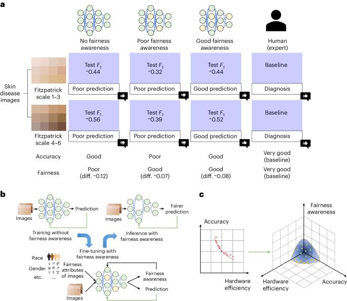 Hardware design and the fairness of a neural network