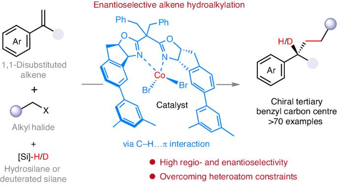 Enantioselective alkene hydroalkylation overcoming heteroatom constraints via cobalt catalysis