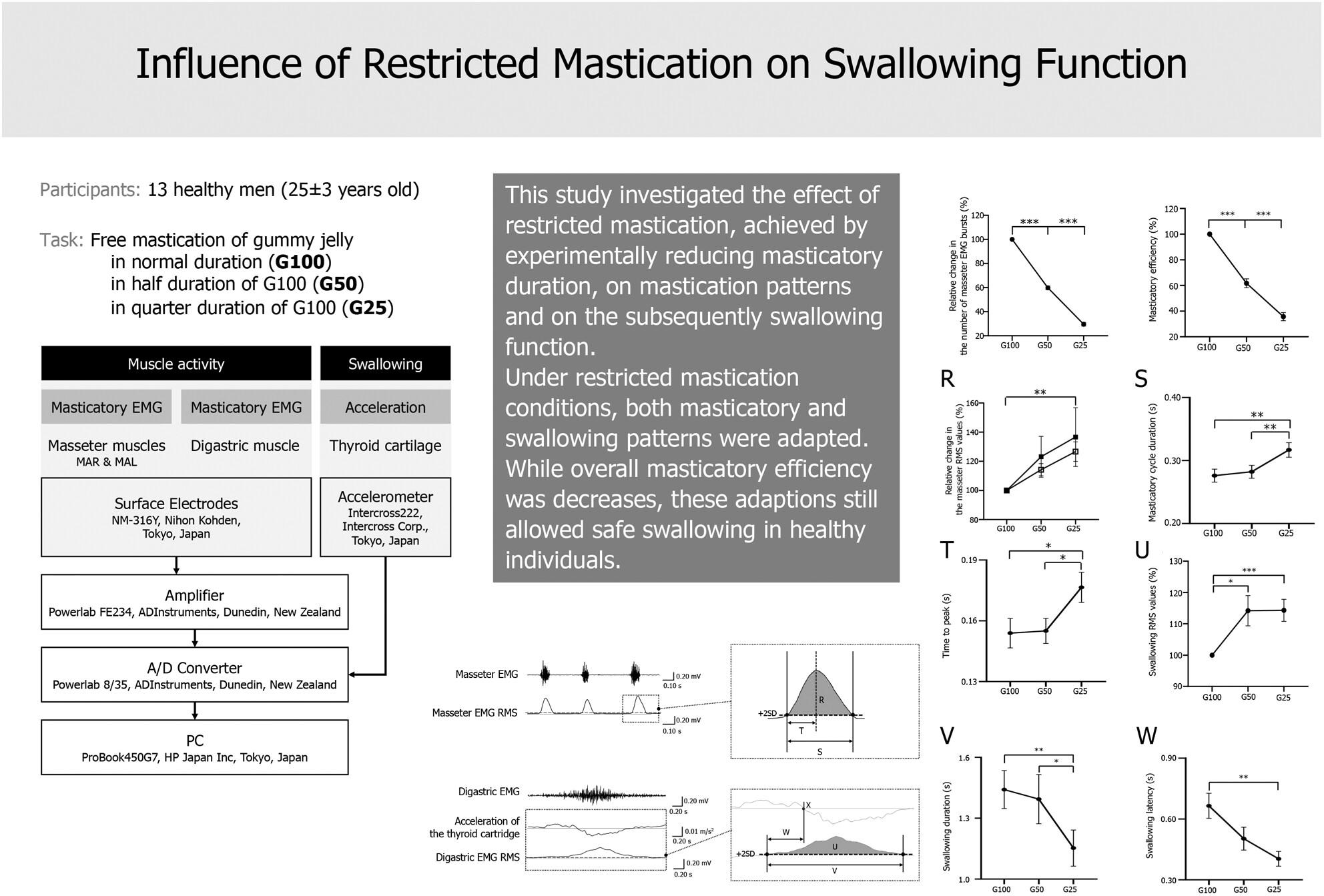 Influence of restricted mastication on swallowing function