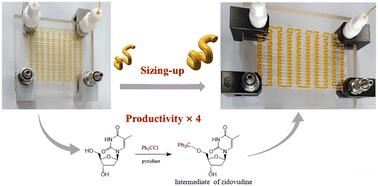 Reliable sizing-up of the 3D curved circular microchannel reactor for continuous flow synthesis of a zidovudine intermediate†