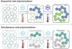 Controlled orthogonal reactions in neat polymerizations