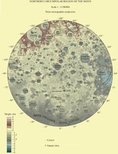 Map of the Circumpolar Regions of the Moon from Latitudes +/–55°