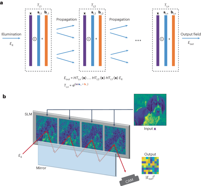 Nonlinear processing with linear optics