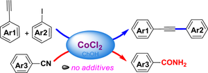 Scope and limitations of the combination of cobalt catalyst and choline hydroxide as green media for Sonogashira coupling and hydration of nitriles