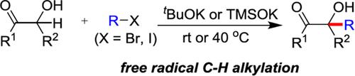 tBuOK/TMSOK-Mediated “Alkyl Halide to Alkyl Free Radical” Transformation for Transition-Metal-Free Benzoin α-C—H Alkylation