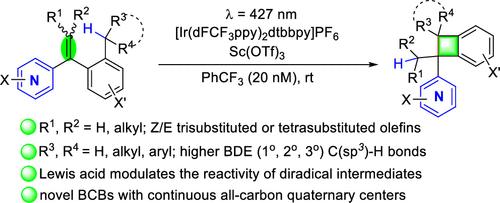 Lewis-Acid-Promoted Visible-Light-Mediated C(sp<sup>3</sup>)-H Bond Functionalization of Arylvinylpyridines via Diradical Hydrogen Atom Transfer.