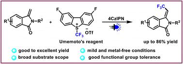 Photoredox-catalyzed C(sp2)–H trifluoromethylation of 3-methylene-isoindolin-1-ones under metal-free conditions†