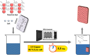 Low Liquor Microwave Dyeing of Cotton Fabric with a Minimal Amount of Salt and the Effect of Different Reactive Dye Substituents