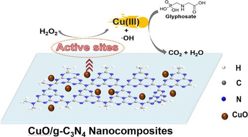 CuO/g-C3N4 Nanocomposites for Enhanced Glyphosate Degradation: The Vital Role of High-Valent Copper