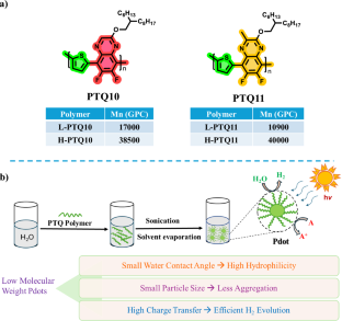 Solar-driven photocatalytic hydrogen production thiophene-quinoxaline-based polymer dots with tunable molecular weight