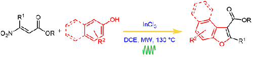 β-Nitroacrylates and Phenols as Key Precursors of Arenofuran-3-carboxylates