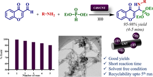 Ultrasound assisted synthesis of chromone based α-aminophosphonate catalyzed by CdS/CNT nanocomposite