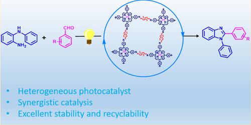 Photoactive Donor–Acceptor Covalent Organic Framework Material for Synergistic Cyclization Approach to Imidazole Derivatives