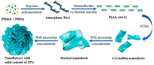 Crystalline Nanoflowers Derived from the Intramolecular Cyclization-Induced Self-Assembly of an Amorphous Poly(amic acid) at High Solid Content.