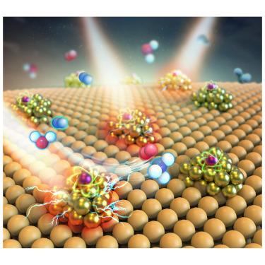 Plasmon-induced photocatalytic nitrogen fixation on medium-spin Au3Fe1/Mo single-atom alloy antenna reactor