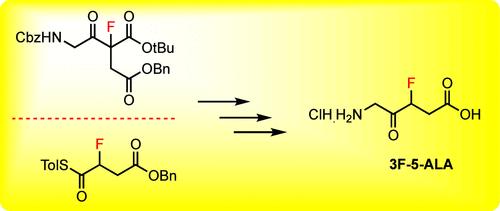 Synthetic Efforts toward the Synthesis of a Fluorinated Analog of 5-Aminolevulinic Acid: Practical Synthesis of Racemic and Enantiomerically Defined 3-Fluoro-5-aminolevulinic Acid.