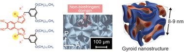 Design of V-shaped ionic liquid crystals: atropisomerisation ability and formation of double-gyroid molecular assemblies.