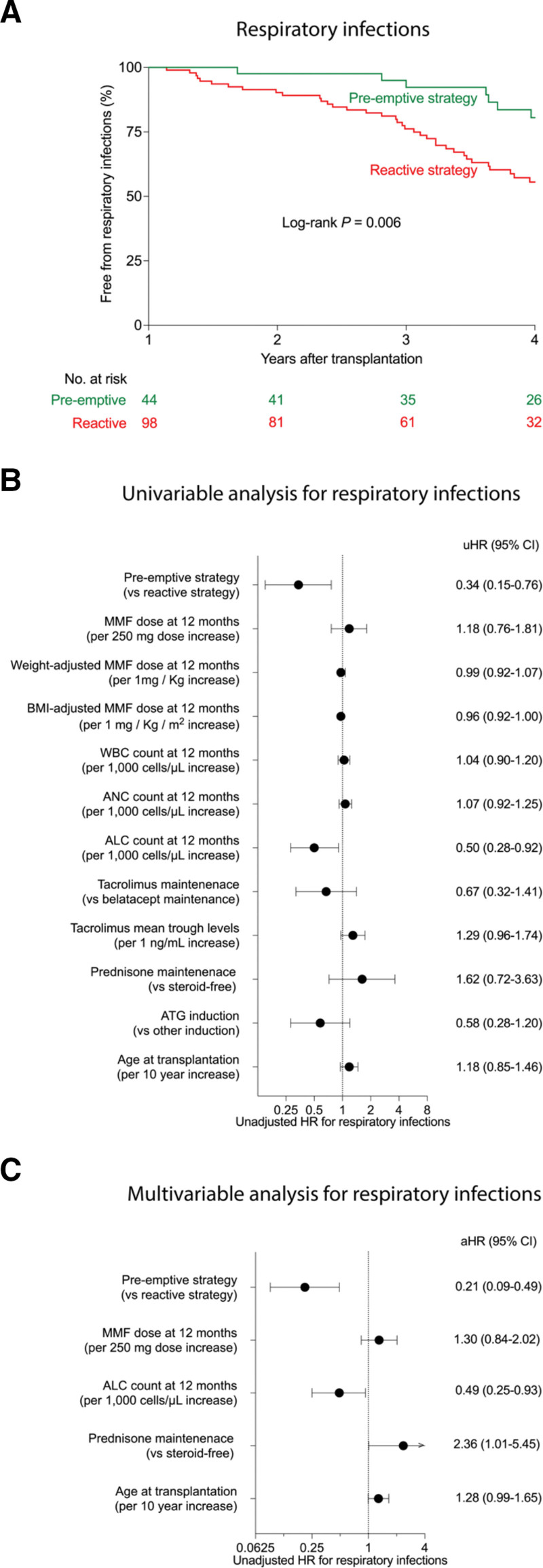 Safety and Efficacy of a Preemptive Mycophenolate Mofetil Dose Reduction Strategy in Kidney Transplant Recipients.