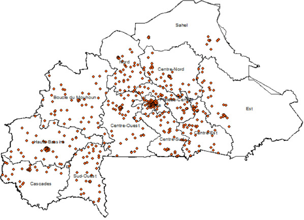 Spatial distribution and determinant factors of anemia among women age 15-49 years in Burkina Faso; using mixed-effects ordinal logistic regression model.