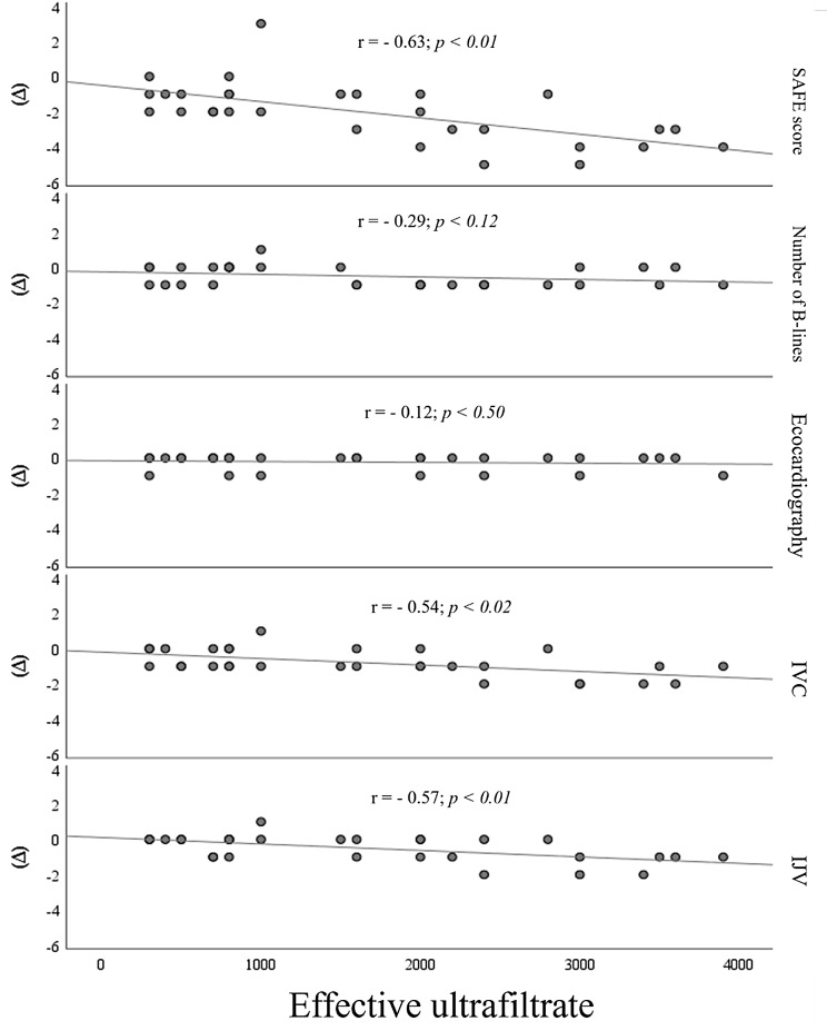 Sonographic findings using the SAFE-A protocol in pre- and post-hemodialysis patients.