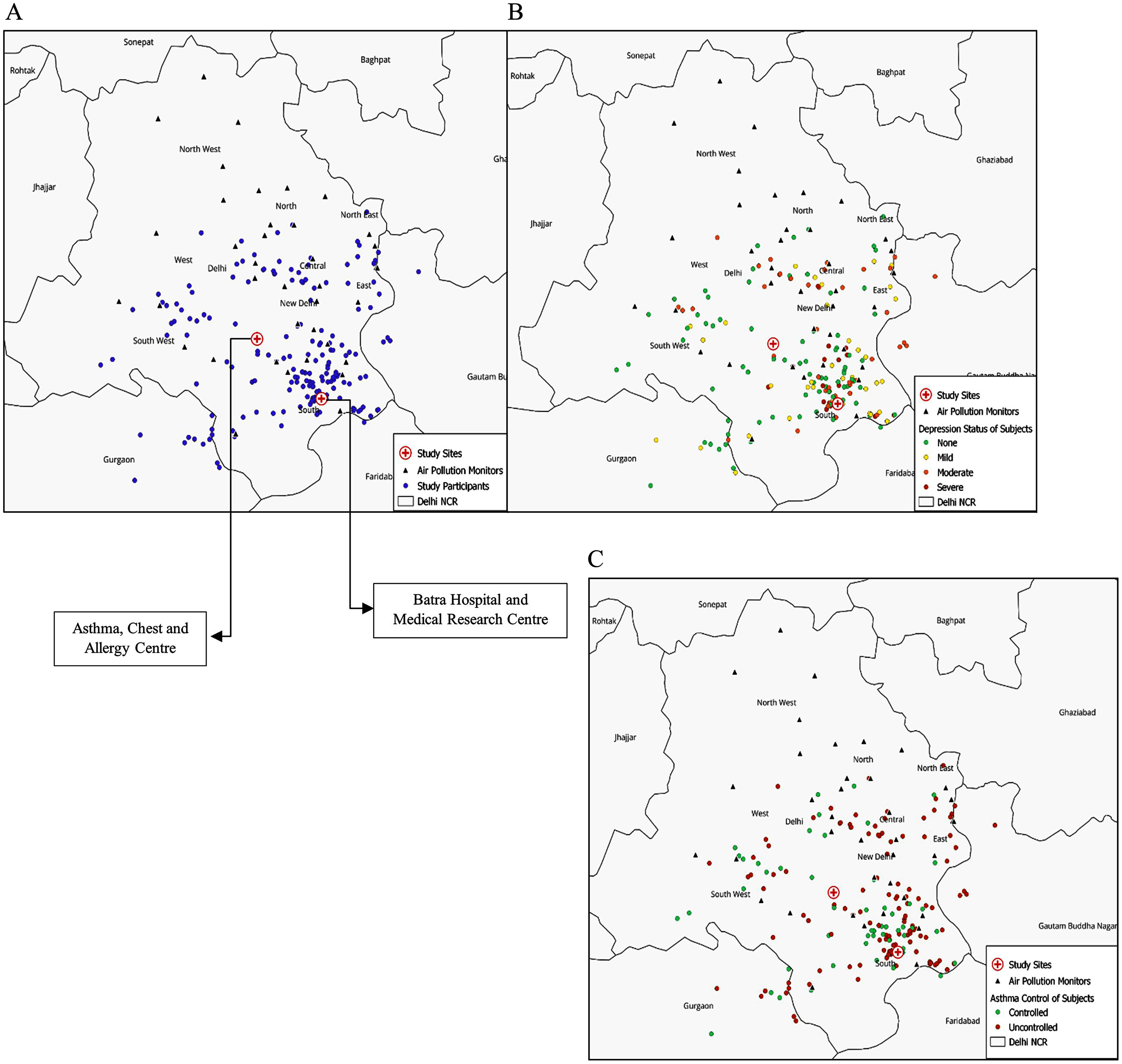 Association of Short-Term Exposure to Air Pollution with Depression in Patients with Asthma: A Cross-Sectional Study in Delhi, India.
