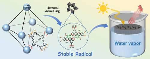 Insight into stable, concentrated radicals from sulfur-functionalized alkyne-rich crystalline frameworks and application in solar-to-vapor conversion