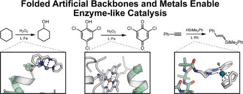 Application of artificial backbone connectivity in the development of metalloenzyme mimics