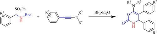 One-pot synthesis of 3,4-dihydro-[1,3]oxazin-2-ones by BF3·Et2O-mediated approach of N-Boc phenylsulfonyl with ynamides