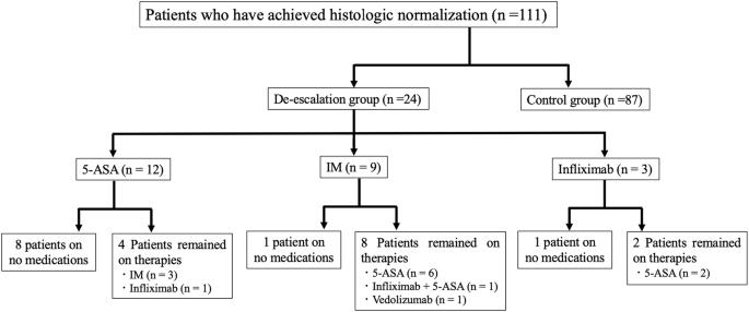 Patients with ulcerative colitis who have normalized histology are clinically stable after de-escalation of therapy