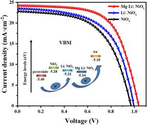 Solvent management and Li+/Mg2+ co-doping enable efficient n-i-p NiOx-based perovskite solar cells