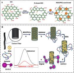 A multifunctional N-GO/PtCo nanocomposite bridged carbon fiber interface for the electrochemical aptasensing of CA15-3 oncomarker