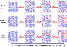 Crystal structural evolution and cavitation in biodegradable polyglycolide: An in-situ WAXD/SAXS study during hot-stretching