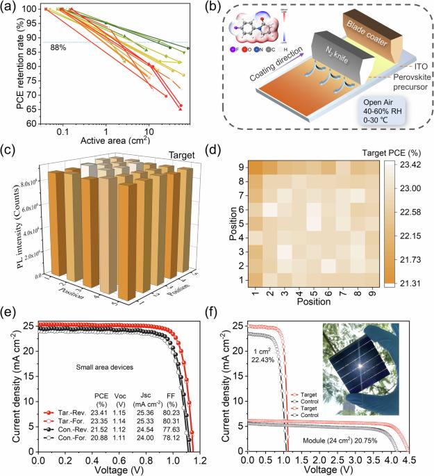 Self-deposited passivation for decreasing scalable processing loss of perovskite solar cells