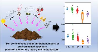 Multiple anthropogenic environmental stressors structure soil bacterial diversity and community network