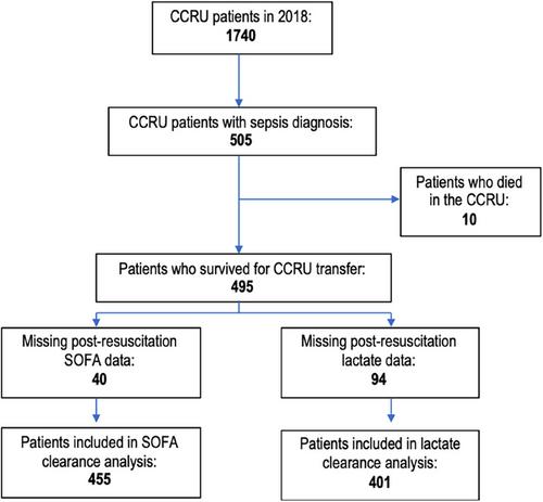 Association between measures of resuscitation in the critical care resuscitation unit and in-hospital mortality among patients with sepsis