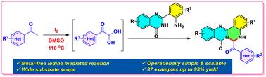 Iodine-promoted sequential C(sp3)–H oxidation and cyclization of aryl methyl ketones with 2-(2-aminophenyl)quinazolin-4(3H)-ones†